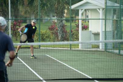 Residents playing tennis